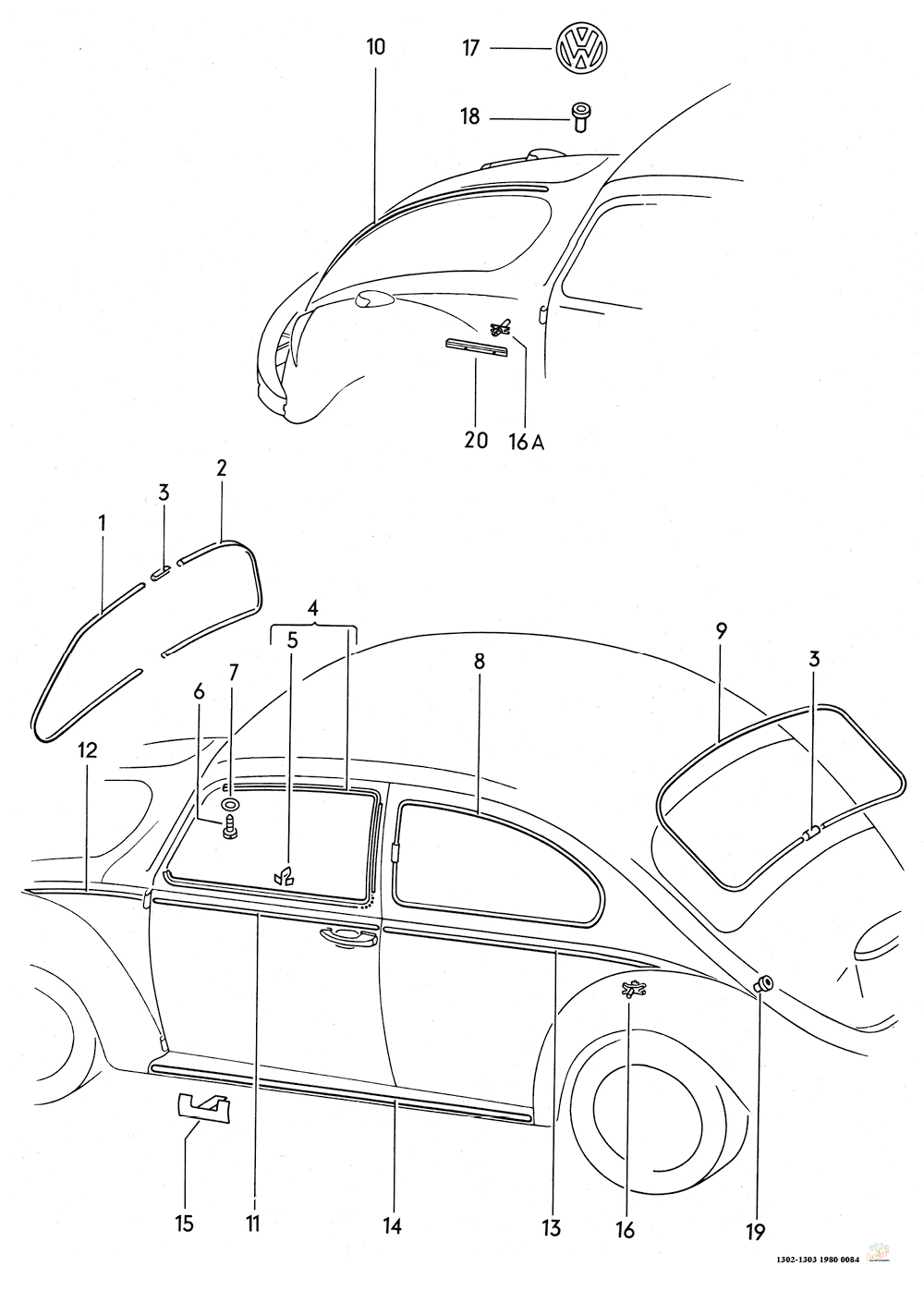Spony/okrasné lišty přední/boční - T.1 1303 (1972 » 80)