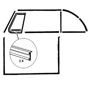 Těsnění skel ventilace - T.1 Cabrio (1964 » 80)