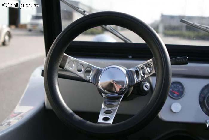 Volant 254mm černý/chrom - T.1 Buggy (univerzál)