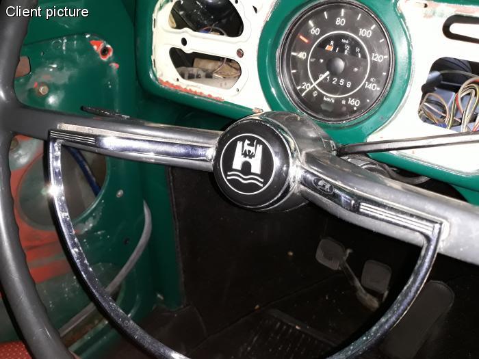 Tlačítko klaksonu/stříbrné - Typ 1/3/14/34 (1959 » 71)