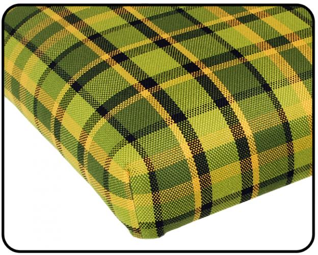 Pohovka+lůžko zelené/žlutá kostka - Typ 2 Westfalia (1967 » 79)