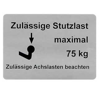 Samolepka/hmotnost koule tažného zařízení/75kg - Typ 2/25 (1950 » 92)