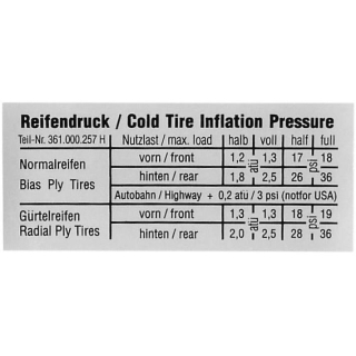 Samolepka/tlak pneumatik - Typ 3 (1966 » 73)