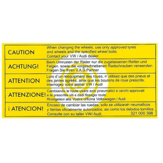 Samolepka/specifikace šroubu kola - Typ 25 (1979 » 85)