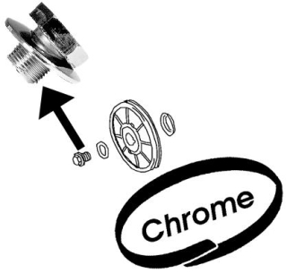 Šroub spodní řemenice 18mm/chrom - Typ 1 motor (» 2003)