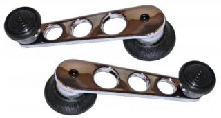 Kličky stahování oken chrom/černý plast - Typ 1/2/3/14 (1967 » 03)