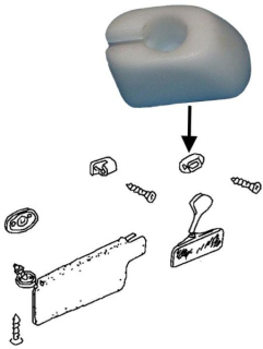 Držák sluneční clony bílý L/P - Typ 1/2/14 (1964 » 79)