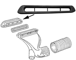 Mřížka palubní desky/ventilace P - Typ 1 (1970 »)