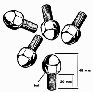 Šrouby kol chrom M12x20mm - Typ 1/3/14 (» 1965)