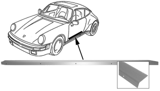 Lišta prahu dveří Alu/P - Porsche 911 (1963 » 73)