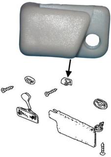 Držák sluneční clony/bílý P - Typ 1/3/14 (1966 »)