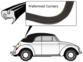 Těsnění skla pro lištu/zadní - T.1 Cabrio (1974 »)