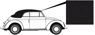 Čalounění střechy/černé plátno - T.1 Cabrio (1966 » 72)