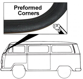 Těsnění skla pro lištu/přední - Typ 2 (1971 » 79)