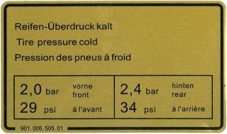 Samolepka/tlak pneumatik - Porsche 911 (1973 » 83)