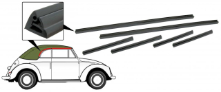 Těsnění mezi sklo dveří a střechu/kit - T.1 Cabrio (» 1964)