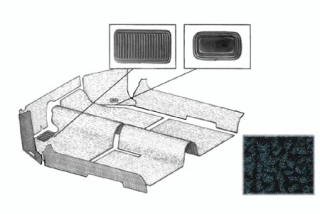 Koberce podlahy/černé - Typ 1 Cabrio (1957 » 70)