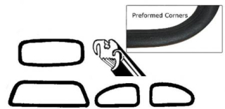 Těsnění skel pro lišty/kit - Typ 1 (1964 » 71)