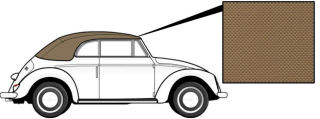 Čalounění střechy/světle hnědý vinyl - T.1 Cabrio (1966 » 72)
