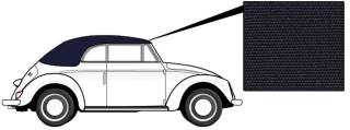 Čalounění střechy/modrá látka - T.1 Cabrio (1957 » 62)