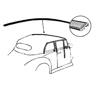Těsnění/přední rám skla střechy - T.1 Cabrio (1967 »)