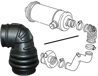 Manžeta sání horní/filtr vzduchu - Typ 25 TD motor (1984 » 92)