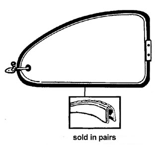 Lemy zadní ventilace šedé/boční skla L/P - Typ 1 (» 2003)