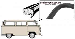 Těsnění skla pro lištu/přední - Typ 2 (1967 » 71)