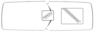 Lišty Alu těsnění skla/boční středové - Typ 2 (1967 » 71)