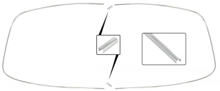 Lišty Alu těsnění skla/čelní - Typ 2 (1967 » 71)