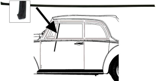 Sametka stahování skla dveří/ventilace - T.1 Cabrio (» 1980)