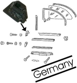 Doraz lišty stahování/zadní sklo dveří/L - T.1 Cabrio (1964 » 72)