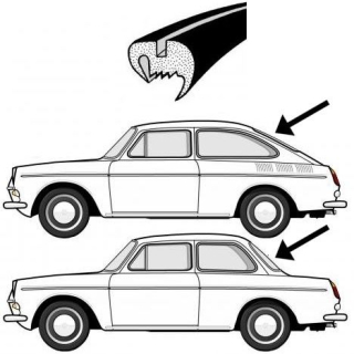 Těsnění skla Cal-look/zadní - Typ 3 (Fastback/Notchback)