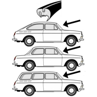 Těsnění skla Cal-look/přední - Typ 3 (Fastback-Notchback-Squarback)