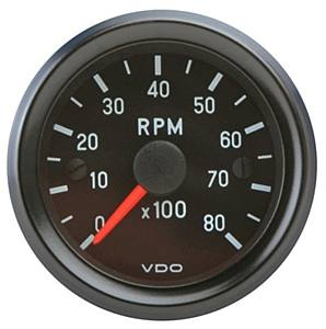 Přístroj černý/otáčkoměr s držákem/8000 RPM (O 55mm)