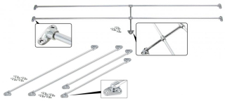 Držáky Alu/zadní+boční okna/kit - Typ 2 (1967 » 79)
