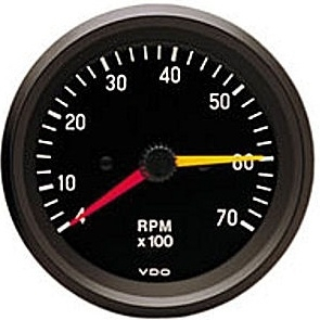 Přístroj černý/otačkoměr 7000 RPM (O 86mm)