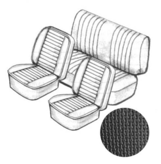 Potahy sedadel/černý vinyl/kit - T.1 Cabrio (1976 »)