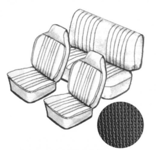 Potahy sedadel/černý vinyl/kit - T.1 Cabrio (1967 » 69)