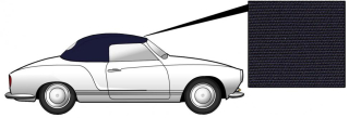 Čalounění střechy/modrá látka/plastové okno - T.14 Cabrio (1967 » 68)