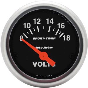 Přístroj černý/voltmetr 8-18V (O 67mm)