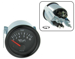 Přístroj černý/tlak oleje/10 Bar (O 52mm)