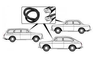 Těsnění skla pro lištu/přední - Typ 3 (1961 » 72)