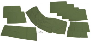 Záclonky zelené/10ks - Typ 2 Westfalia (1973 » 79)