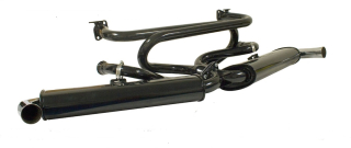Výfuk dual QUIET PACK/černý/kit - Typ 1 motor (1.3-1.6)